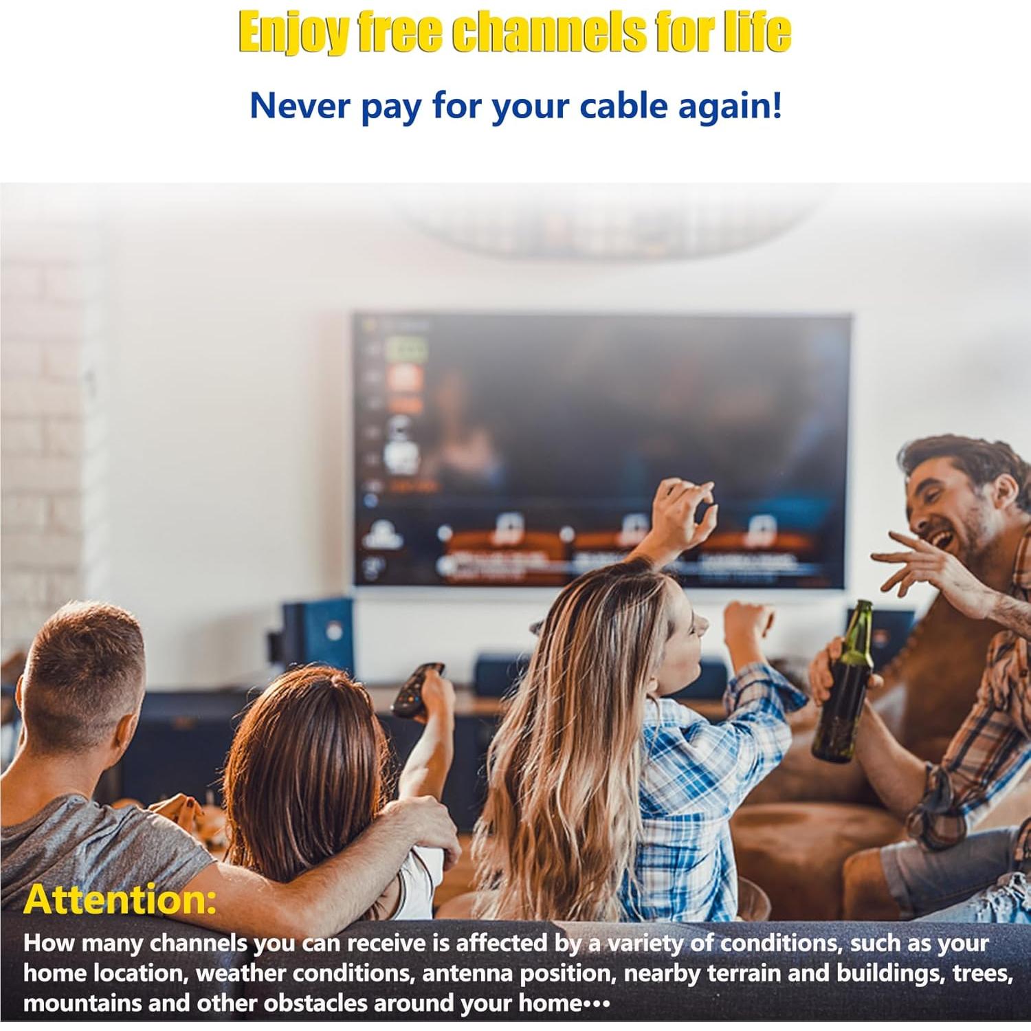 Antena de TV 4K HD Merryan Amplificada Interior 360°