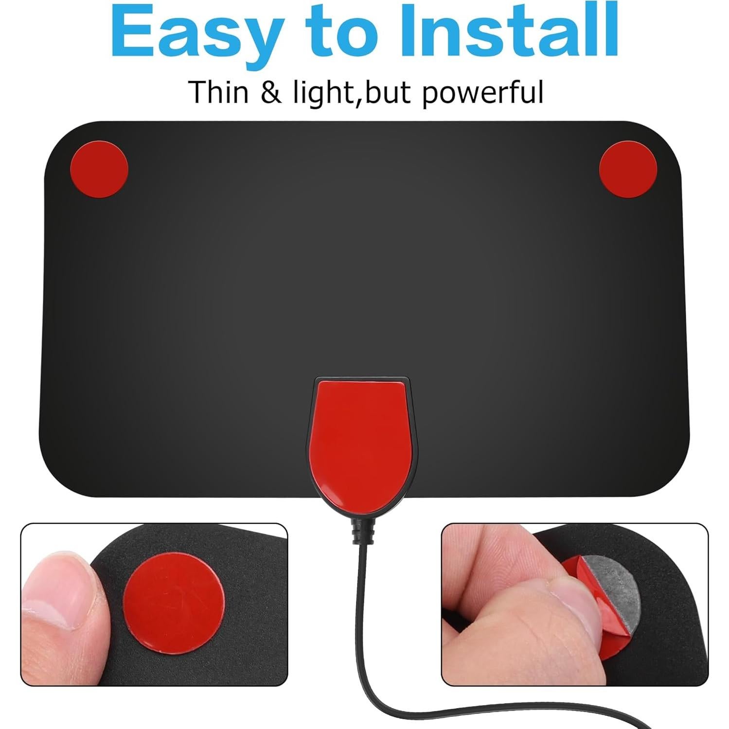 Antena de TV Interior YAODHAOD 360 km 4K 1080p Amplificada