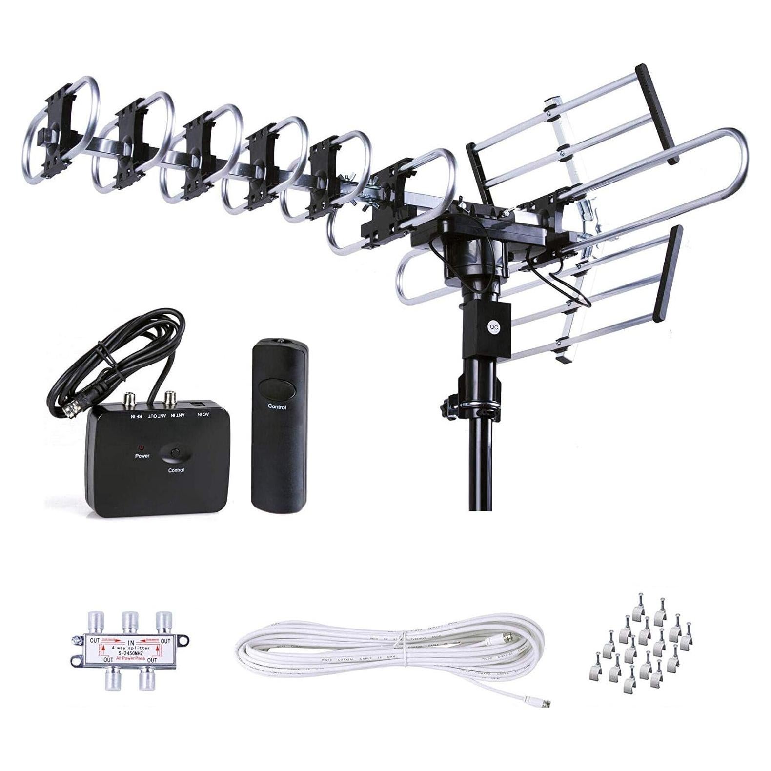 Antena de TV HD Exterior Five Star FSA-1806 200 Millas Rotativa
