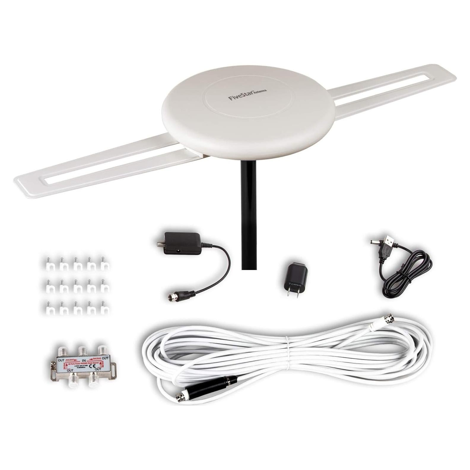 Antena HDTV Amplificada Five Star FSA-5818 150 Millas 4K