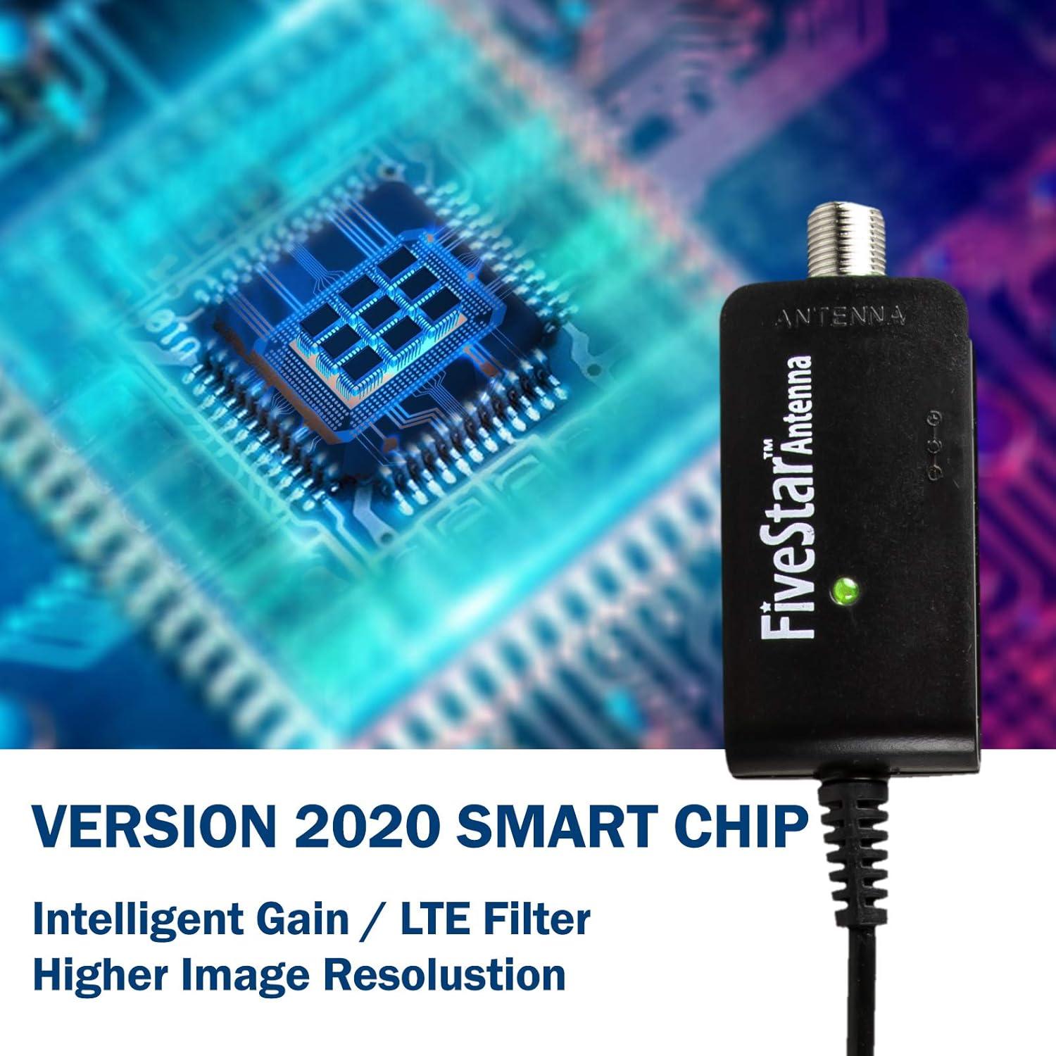 Antena HDTV Amplificada Five Star FSA-5818 150 Millas 4K