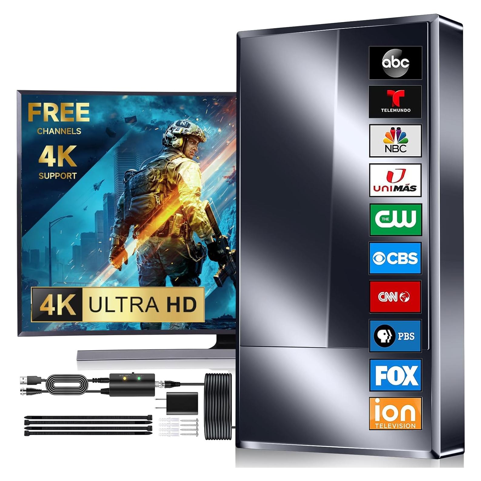 Antena de TV Interior PEAWI 2025, Rango 5150 km, Soporta 8K