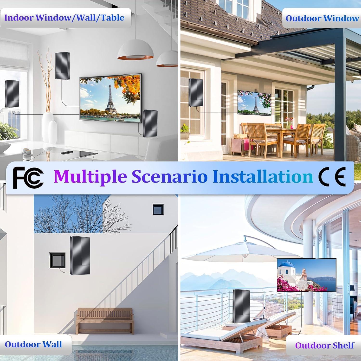 Antena de TV Interior PEAWI 2025, Rango 5150 km, Soporta 8K