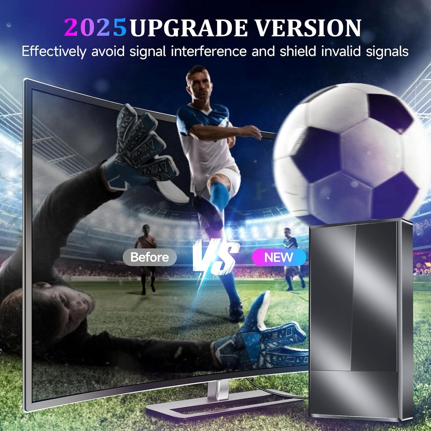 Antena de TV Interior PEAWI 2025, Rango 5150 km, Soporta 8K