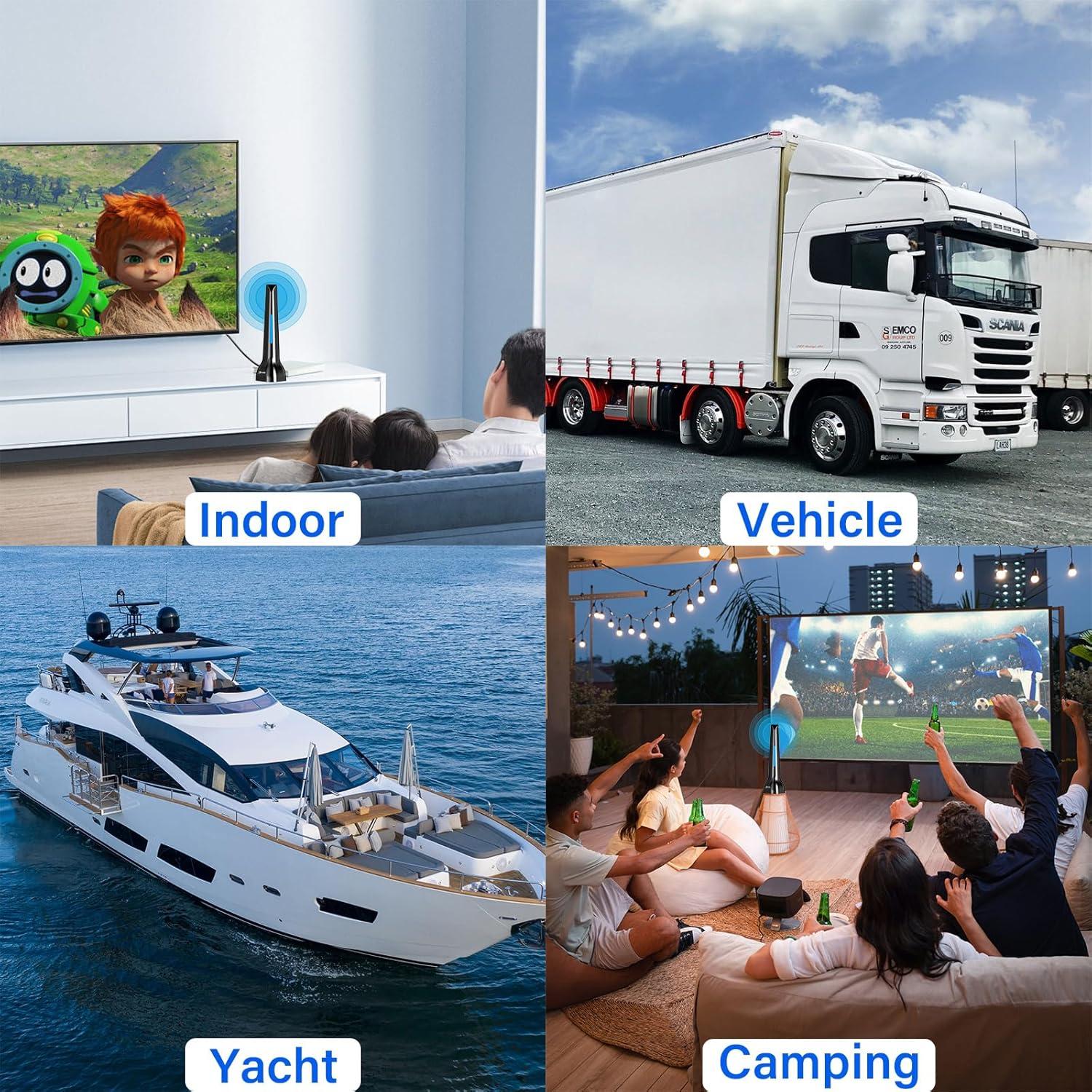 Antena de TV HIDB 2025 Interior 360° Recepción 4K HD