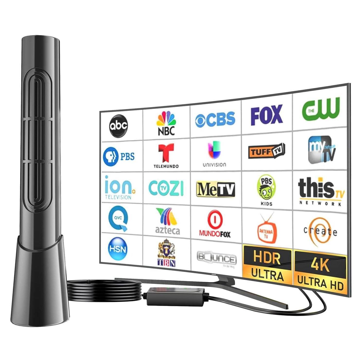 Antena Digital HD Amplificada GREVA 4K Interior 1500 km