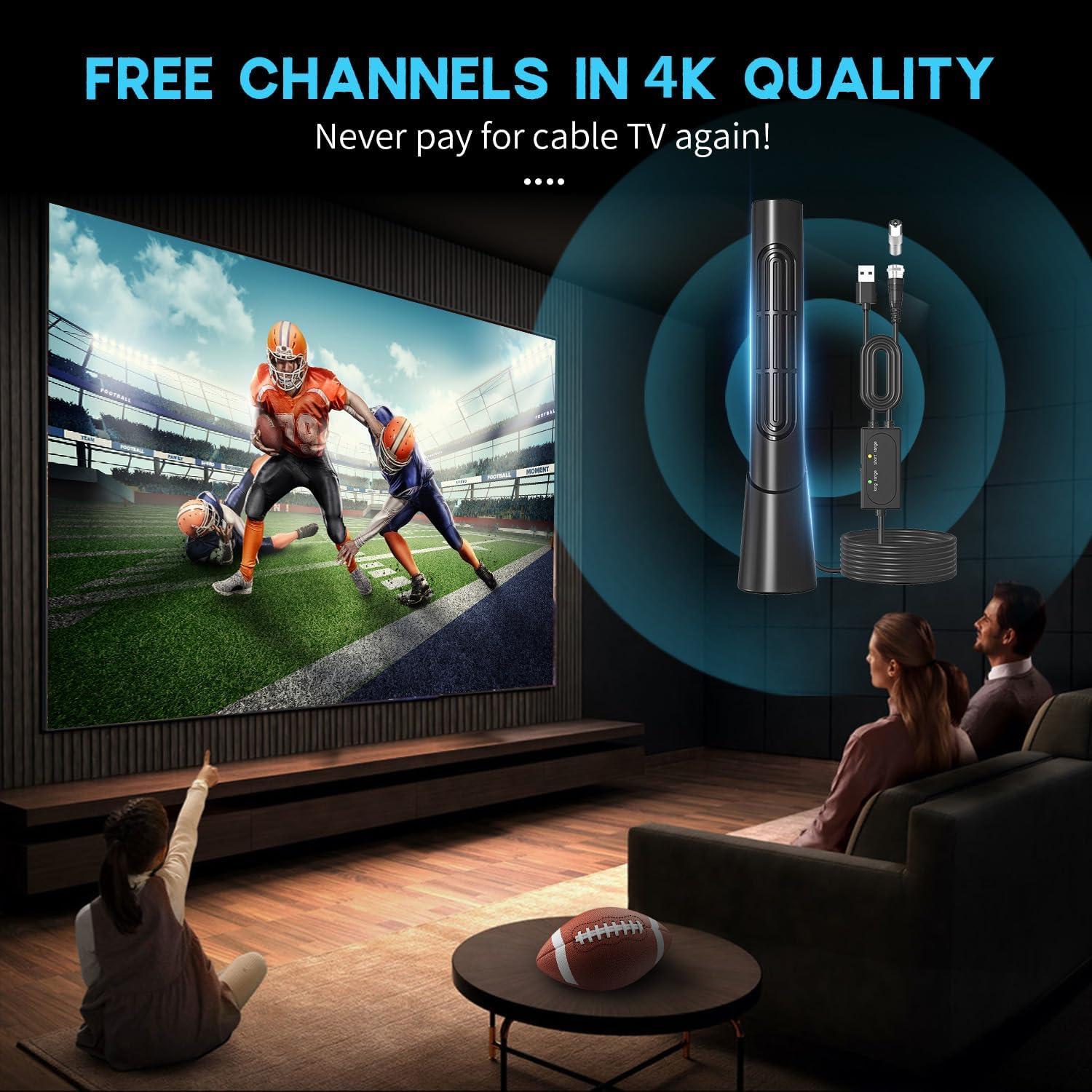 Antena Digital HD Amplificada GREVA 4K Interior 1500 km