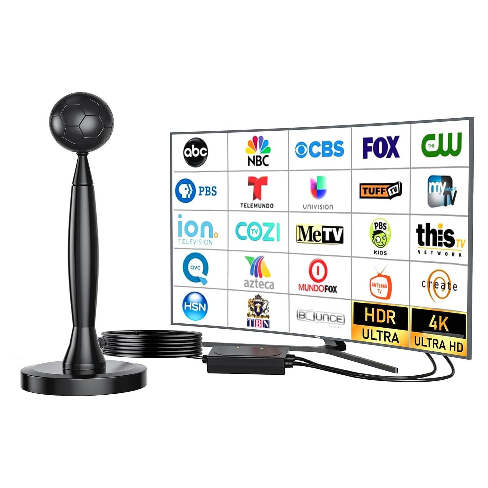 Antena de TV Digital HD Amplificada GREVA 4K Interior 2414 km