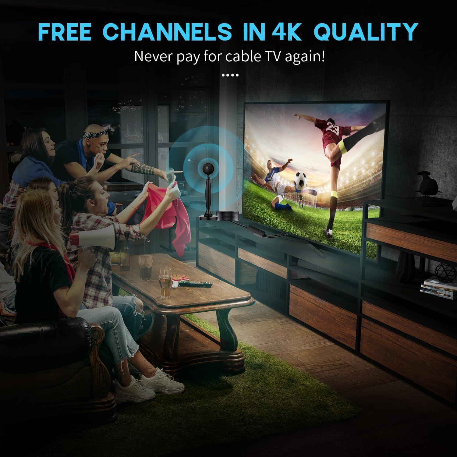 Antena de TV Digital HD Amplificada GREVA 4K Interior 2414 km