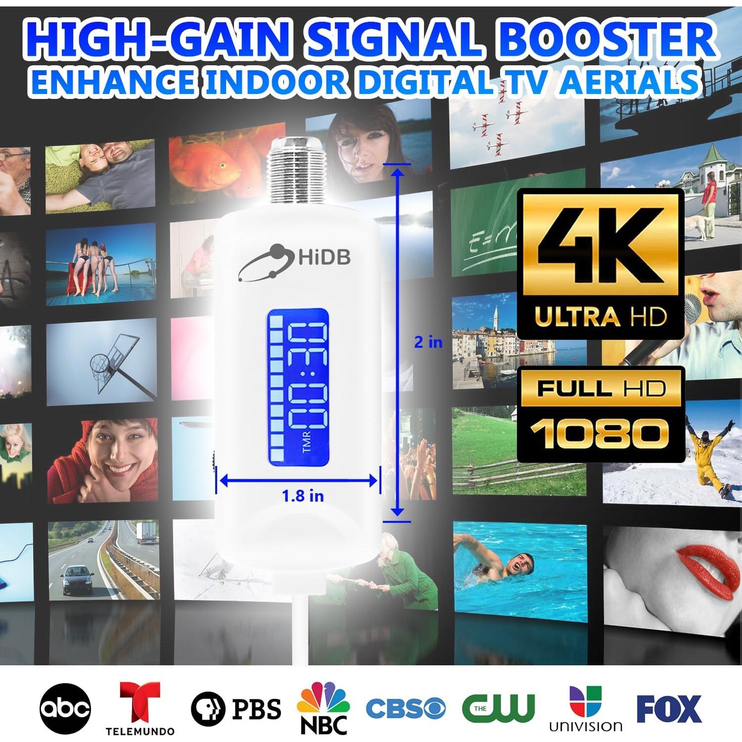 Amplificador de señal de TV HIDB 25dBi USB bajo ruido