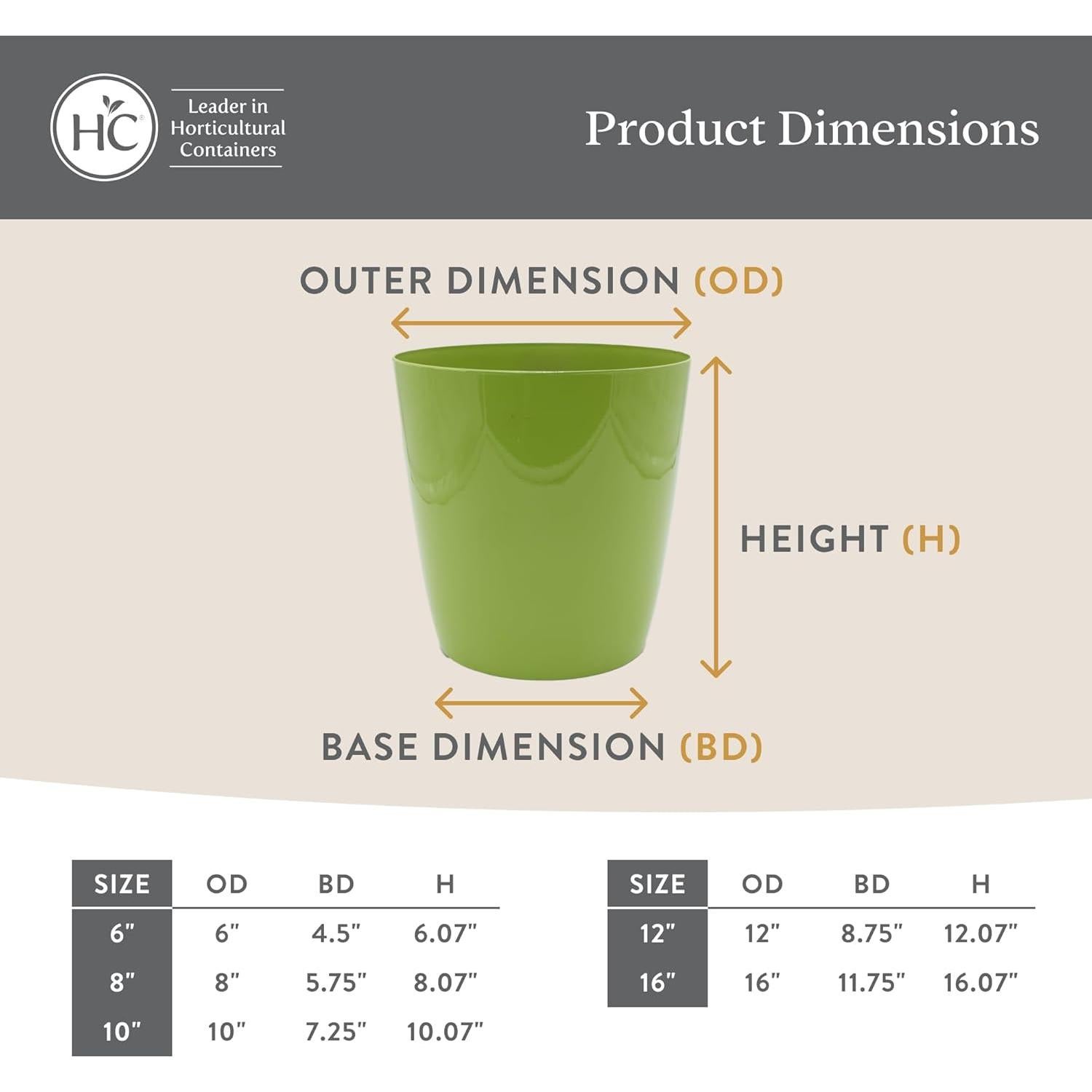 Maceta Redonda de Autorriego The HC Companies Aguacate 15.24 cm