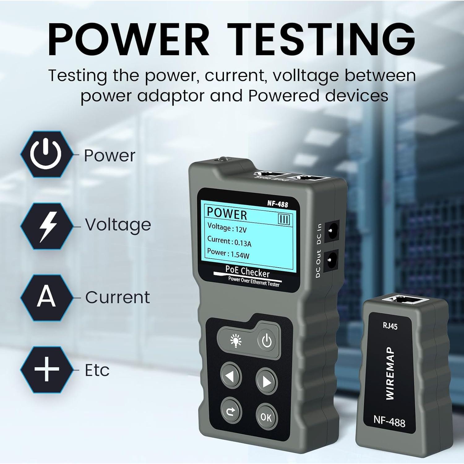 Probador de Red RJ45 VXSCAN NF488 POE y Continuidad