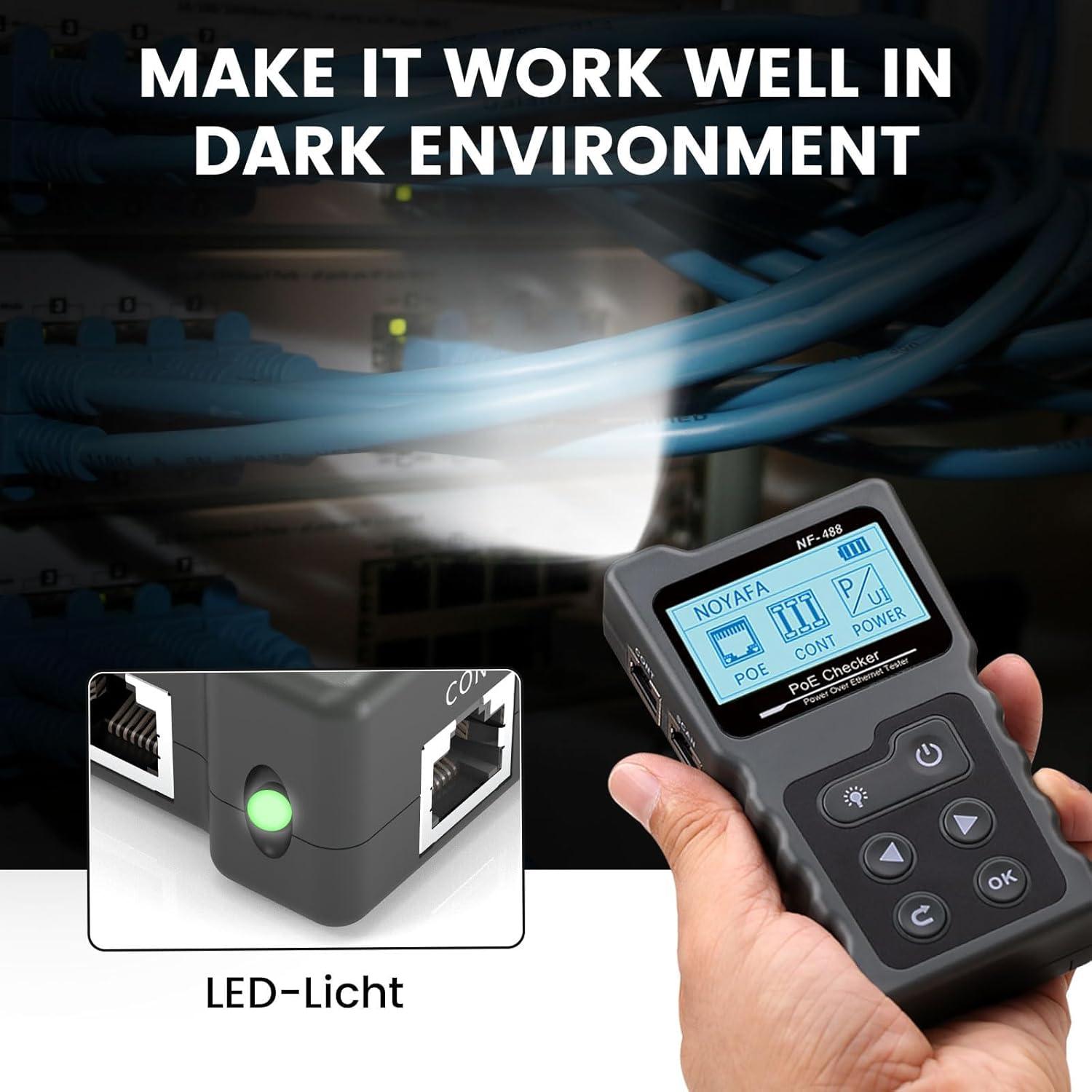 Probador de Red RJ45 VXSCAN NF488 POE y Continuidad