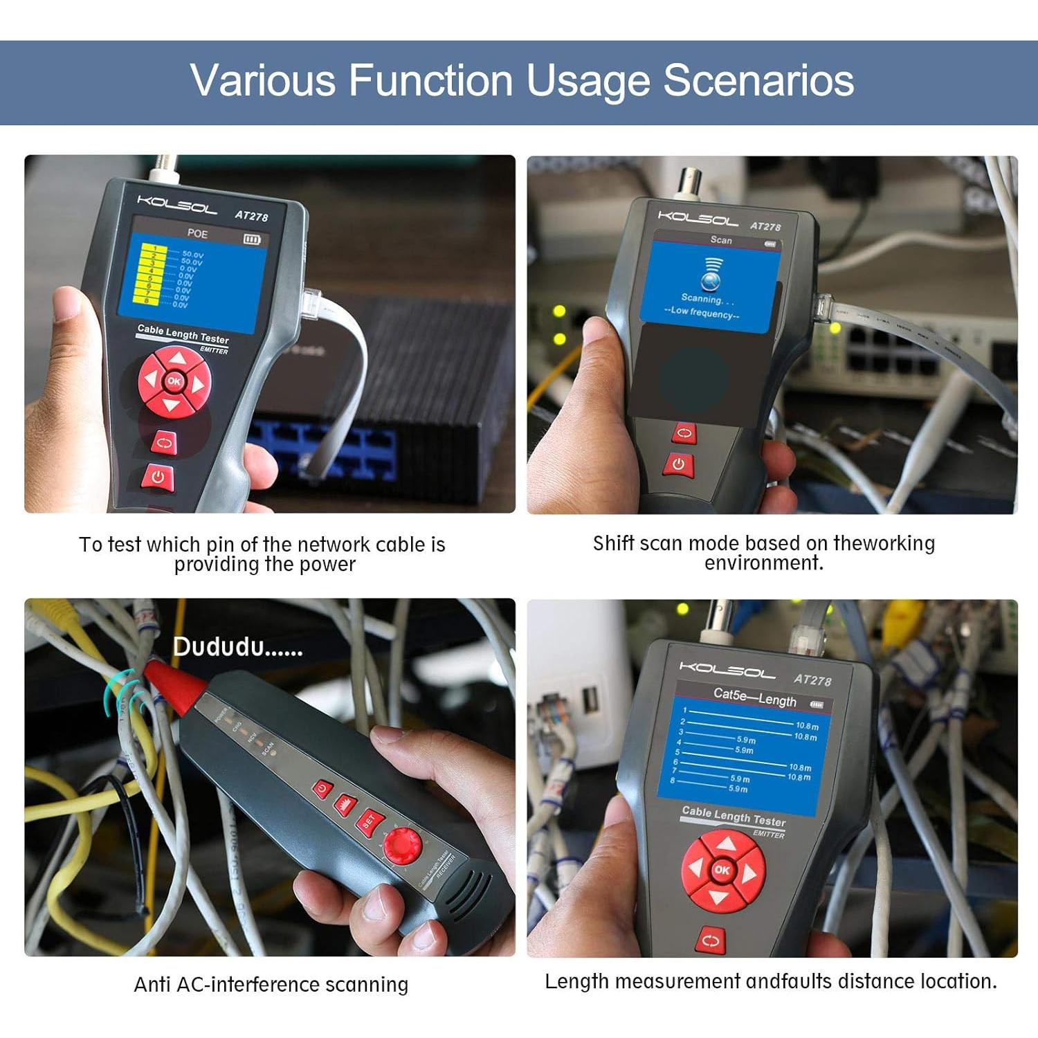 Probador de Cable de Red NOYAFA NF-8601W con Pantalla LCD