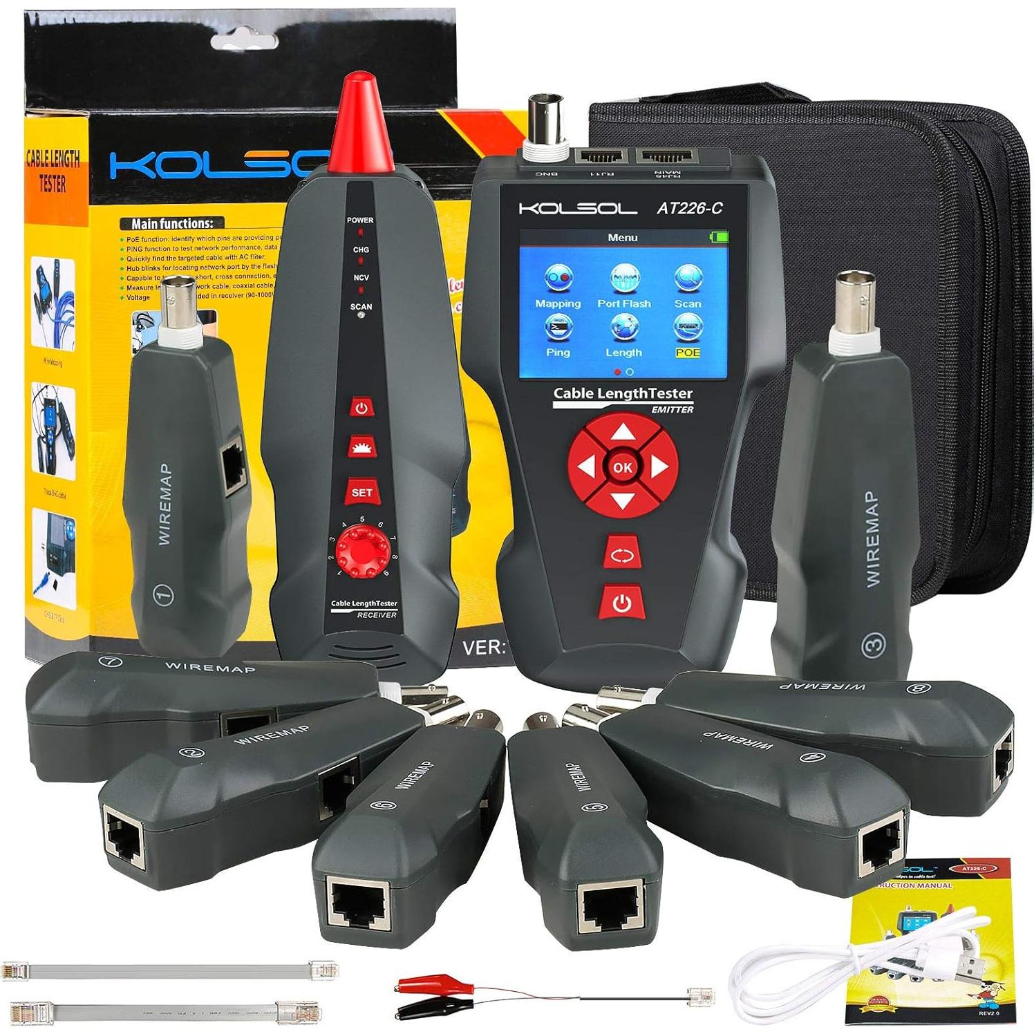 Probador de Cable de Red NOYAFA NF-8601W con Pantalla LCD