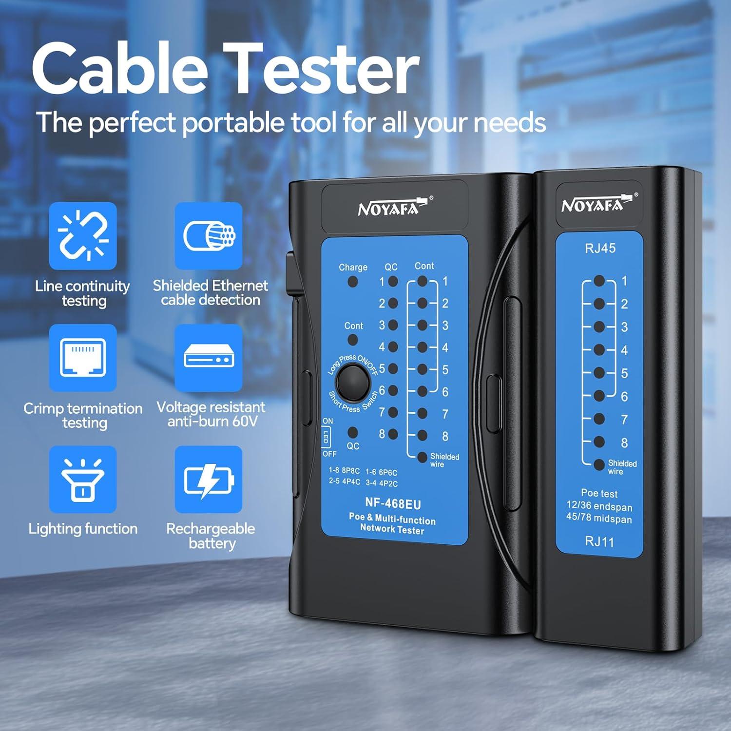 Probador de Cable de Red Noyafa NF-468EU RJ45 RJ11 CAT5 CAT6
