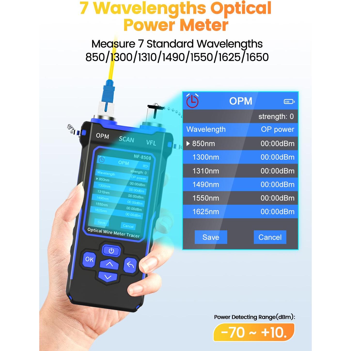 Probador de Cable de Red KOLSOL AT338 con Medidor de Potencia Óptica