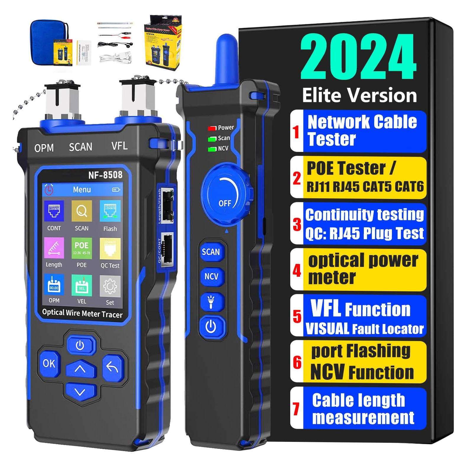 Probador de Cable de Red NOYAFA NF-8508 con Medidor Óptico