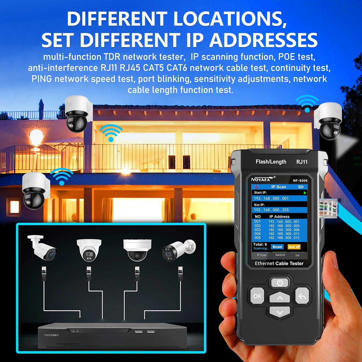 Probador de Cable de Red NOYAFA NF-8506 TDR POE RJ11 RJ45