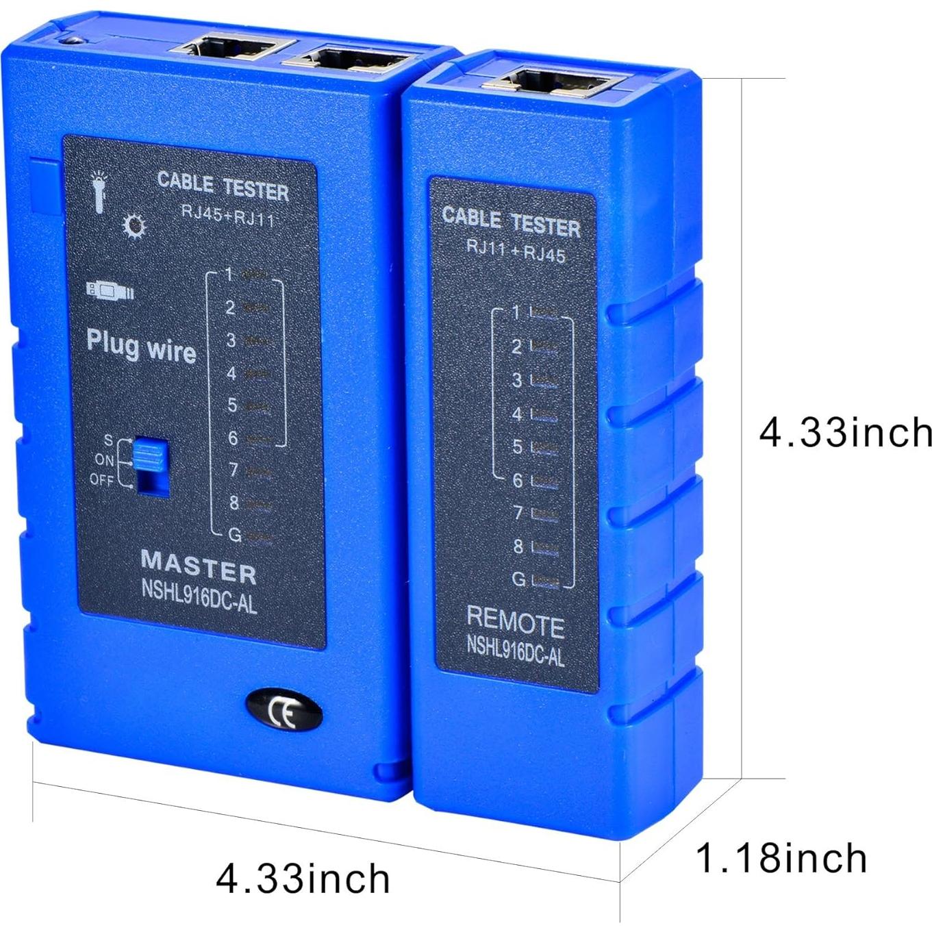 Probador de Cable de Red Optimal Shop RJ45 RJ11 CAT5 CAT6