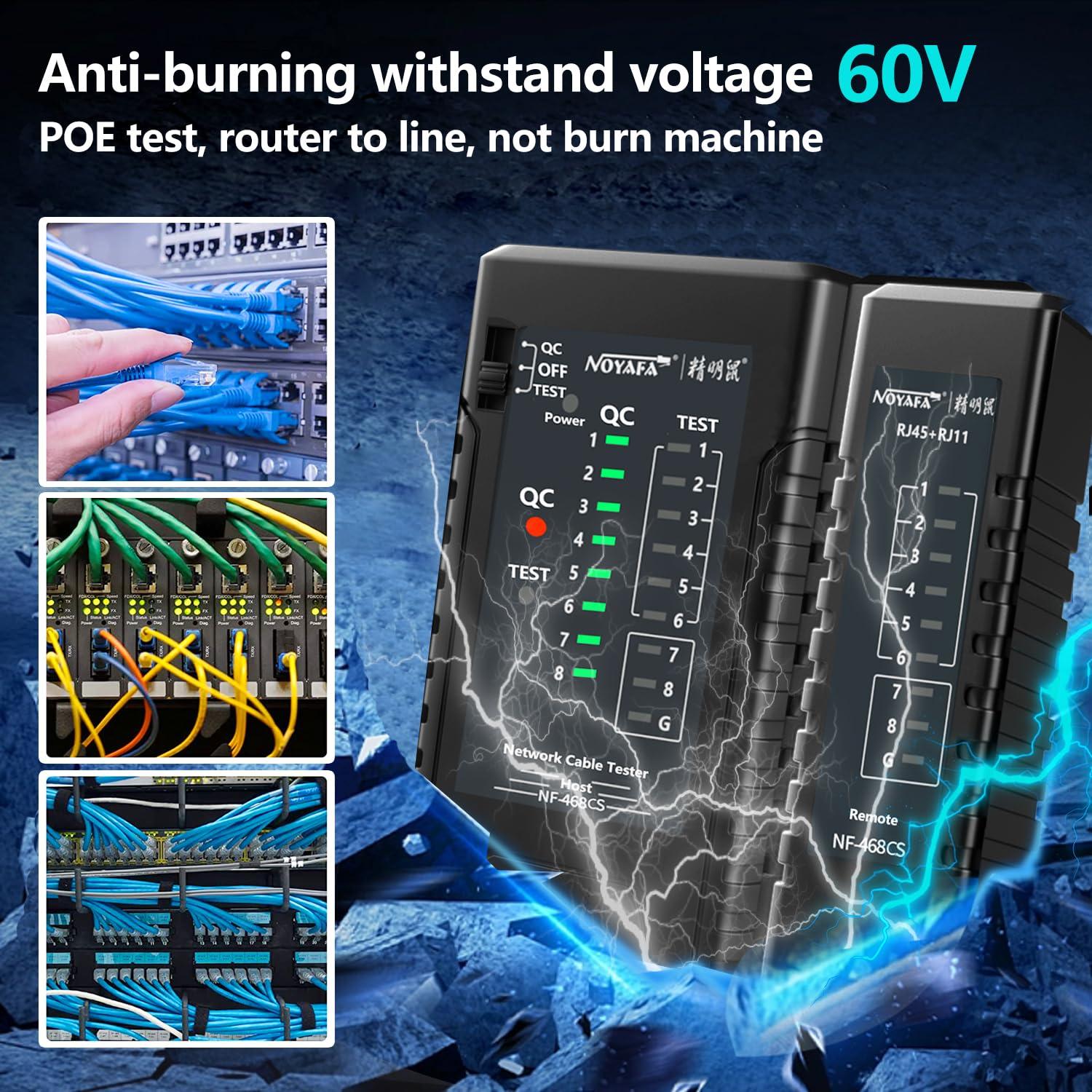 Probador de Cable de Red NF-468CS RJ45/RJ11 - Continuidad Ethernet