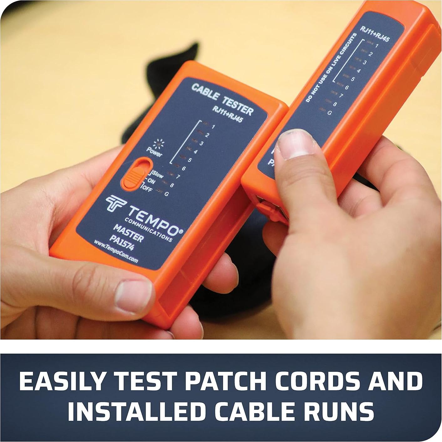Probador de Cable de Red Tempo PA1574 para RJ45, RJ11, RJ12
