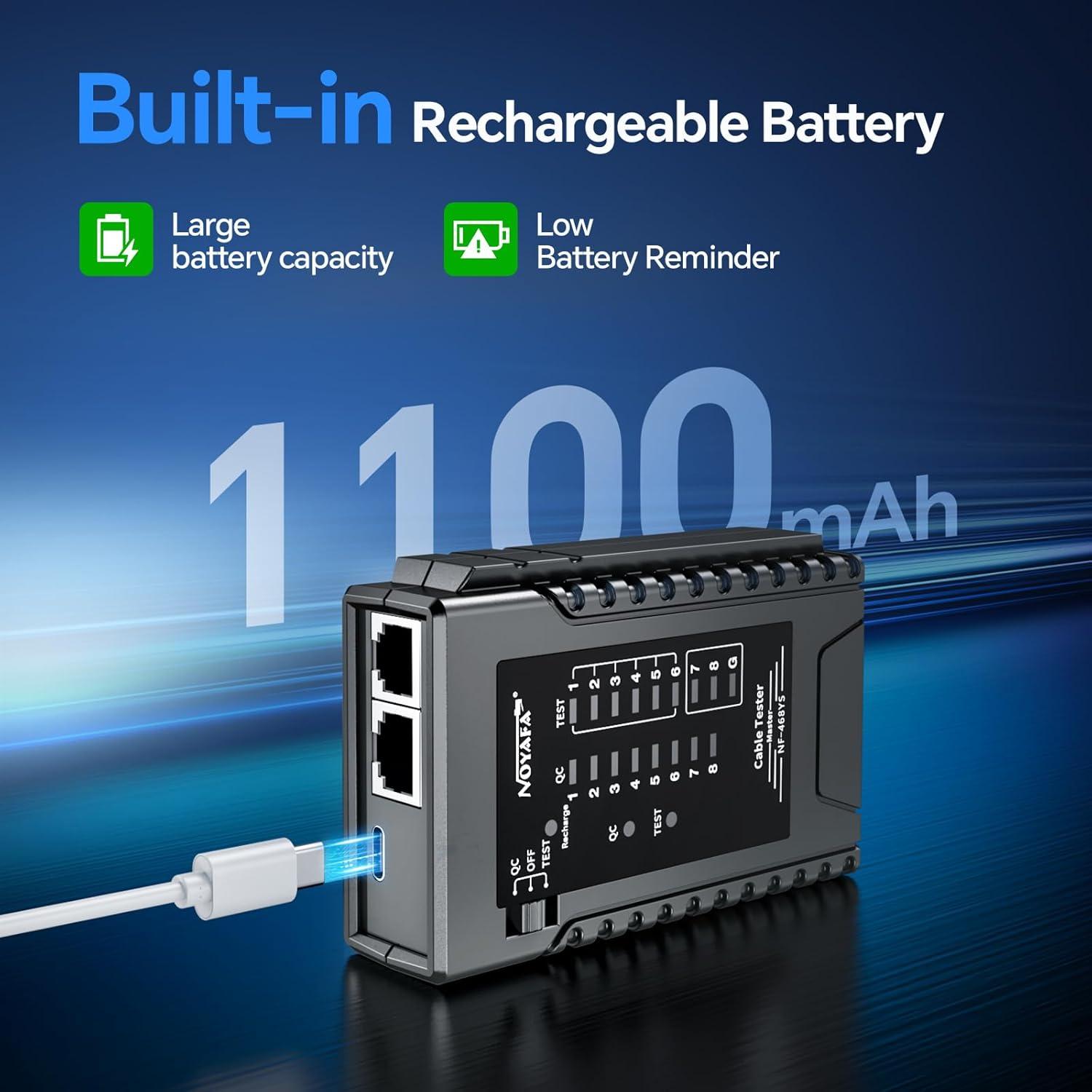 Probador de Cable de Red NOYAFA NF-468YS con POE y Continuidad