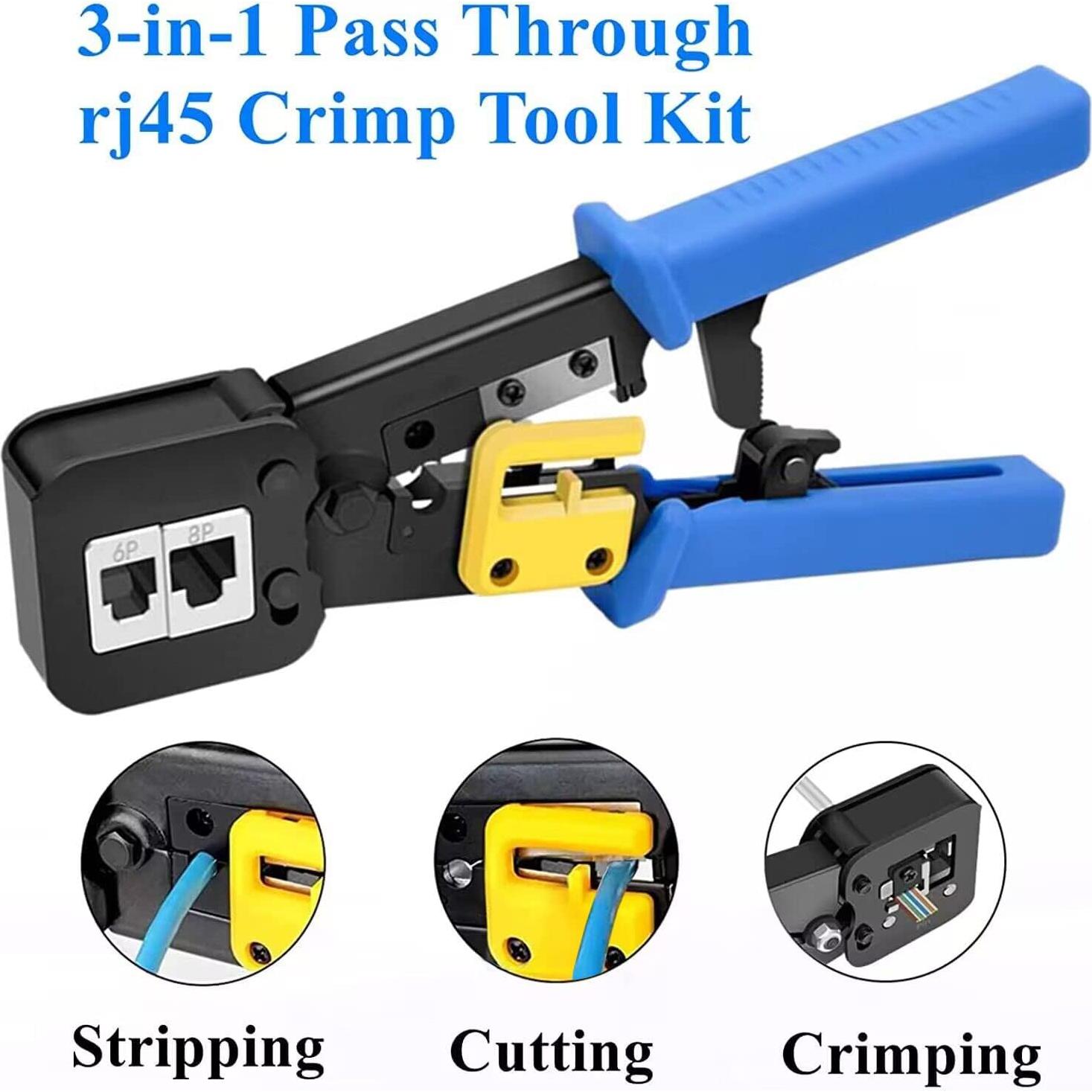 Kit de Crimpado RJ45 Gaobige Cat5e Cat6 con 50 Conectores