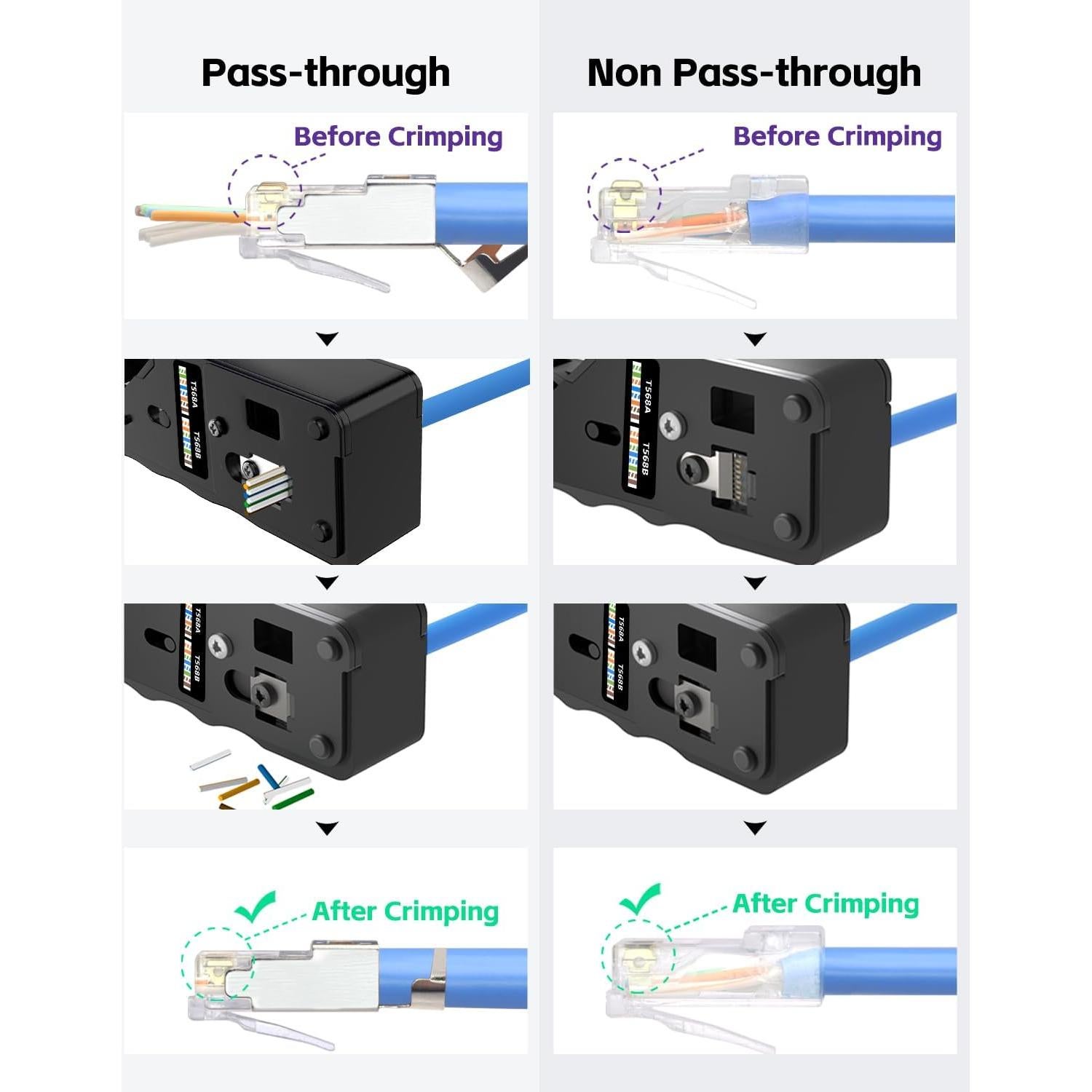 Kit de Herramientas de Crimpado RJ45 VCELINK con 50 Conectores Cat6