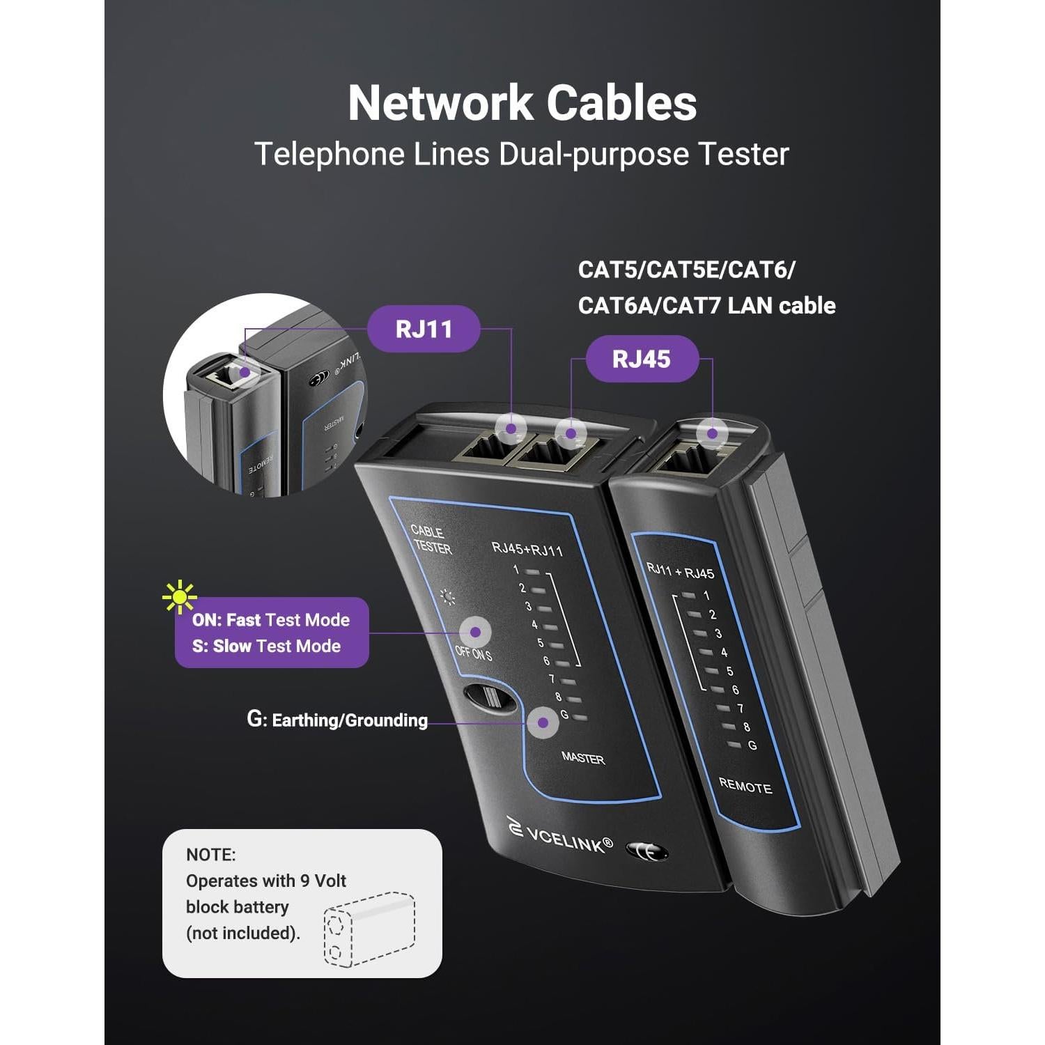 Kit de Herramientas de Crimpado RJ45 VCELINK con 50 Conectores Cat6