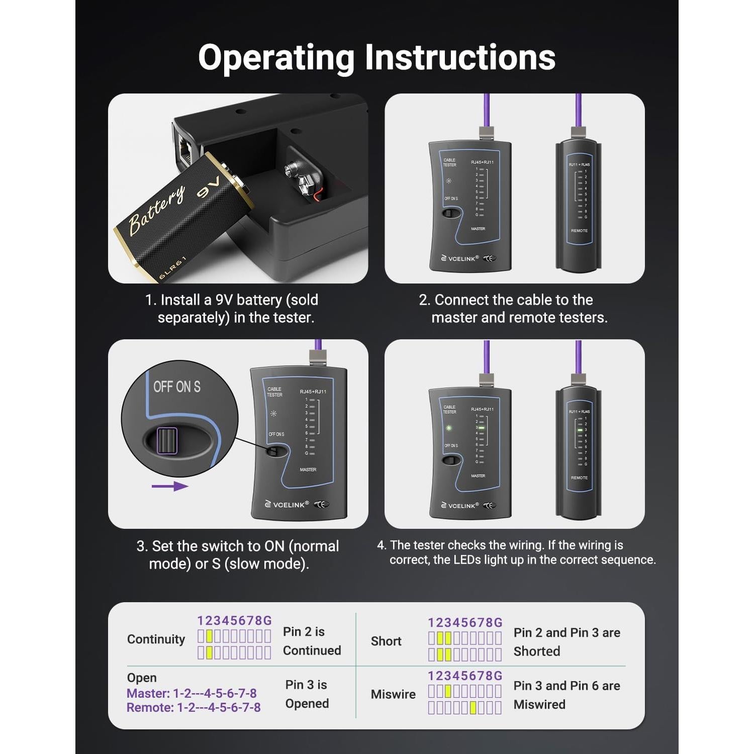 Kit de Herramientas de Crimpado RJ45 VCELINK con 50 Conectores Cat6