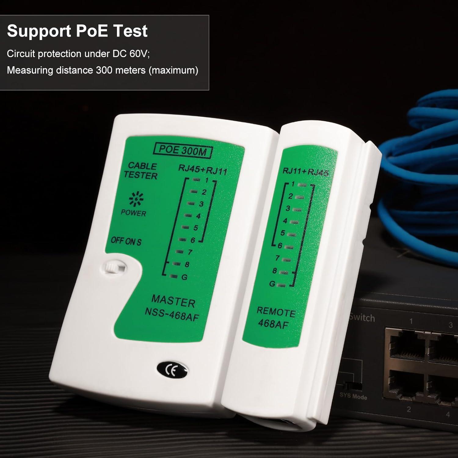 Probador de Cable LAN Hiija TK-001 RJ45 RJ11 RJ12 CAT5 CAT6