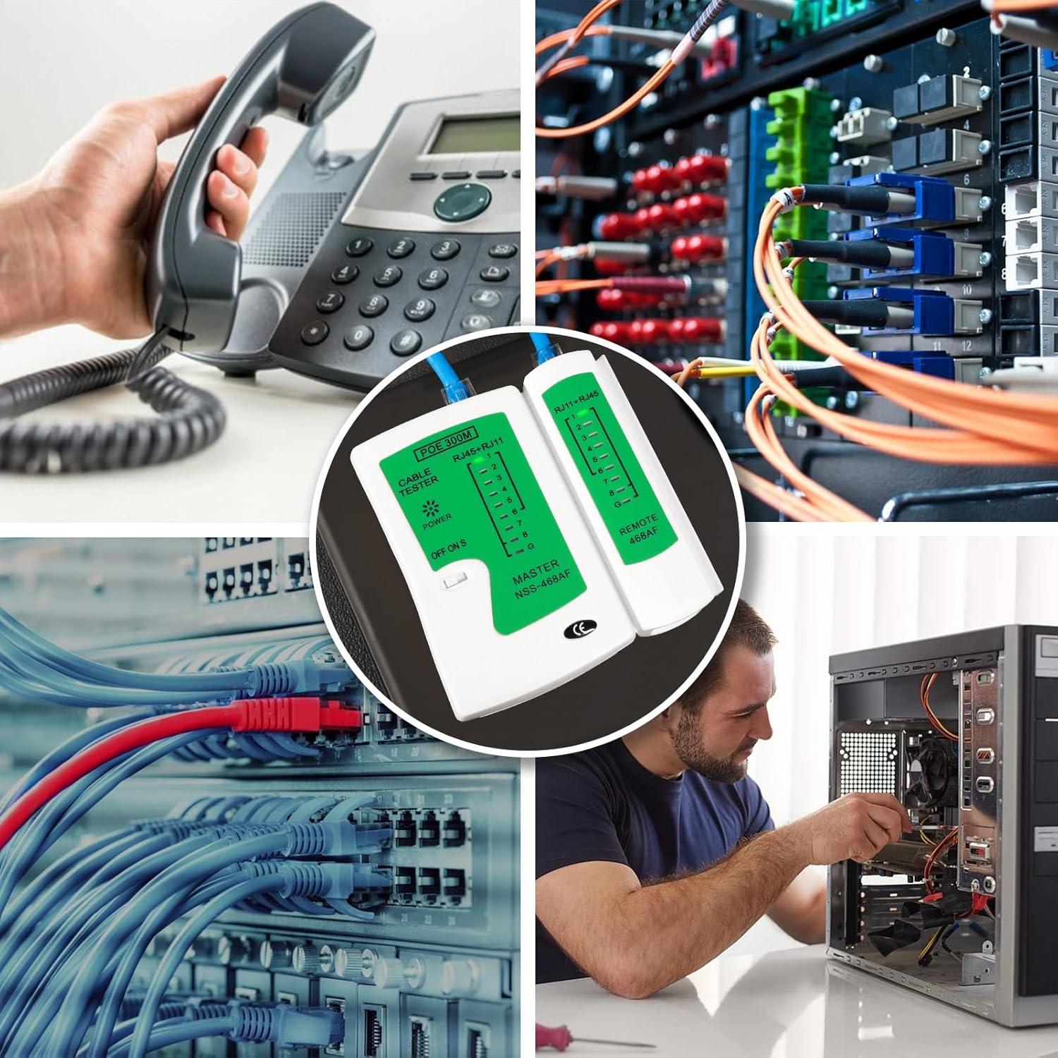 Probador de Cable LAN Hiija TK-001 RJ45 RJ11 RJ12 CAT5 CAT6