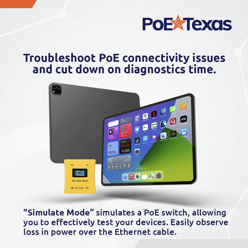 Probador PoE Gen2.5 PoE Texas - Medición de Voltaje y Corriente