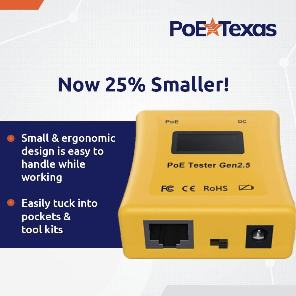 Probador PoE Gen2.5 PoE Texas - Medición de Voltaje y Corriente