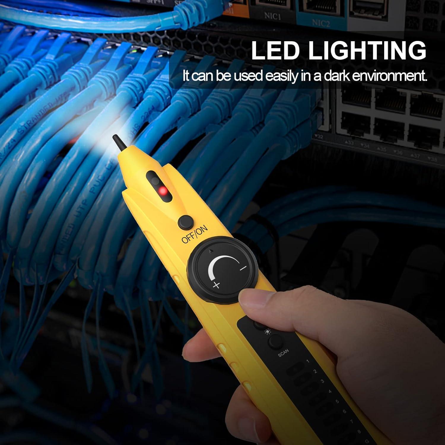 Probador de Cable de Red VXSCAN TL33 con Auriculares y LED