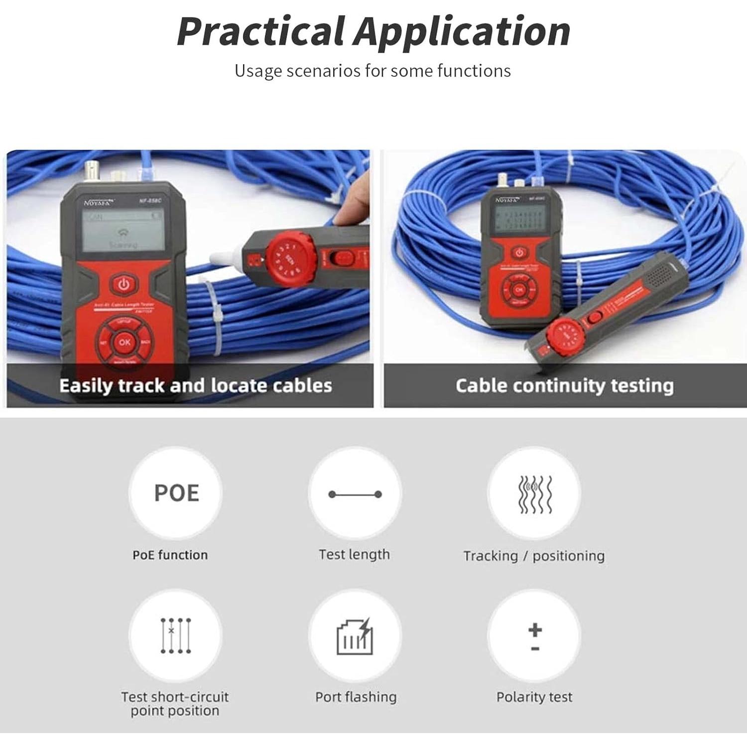 Probador de Cable de Red NOYAFA NF-858C con Localizador de Fallos