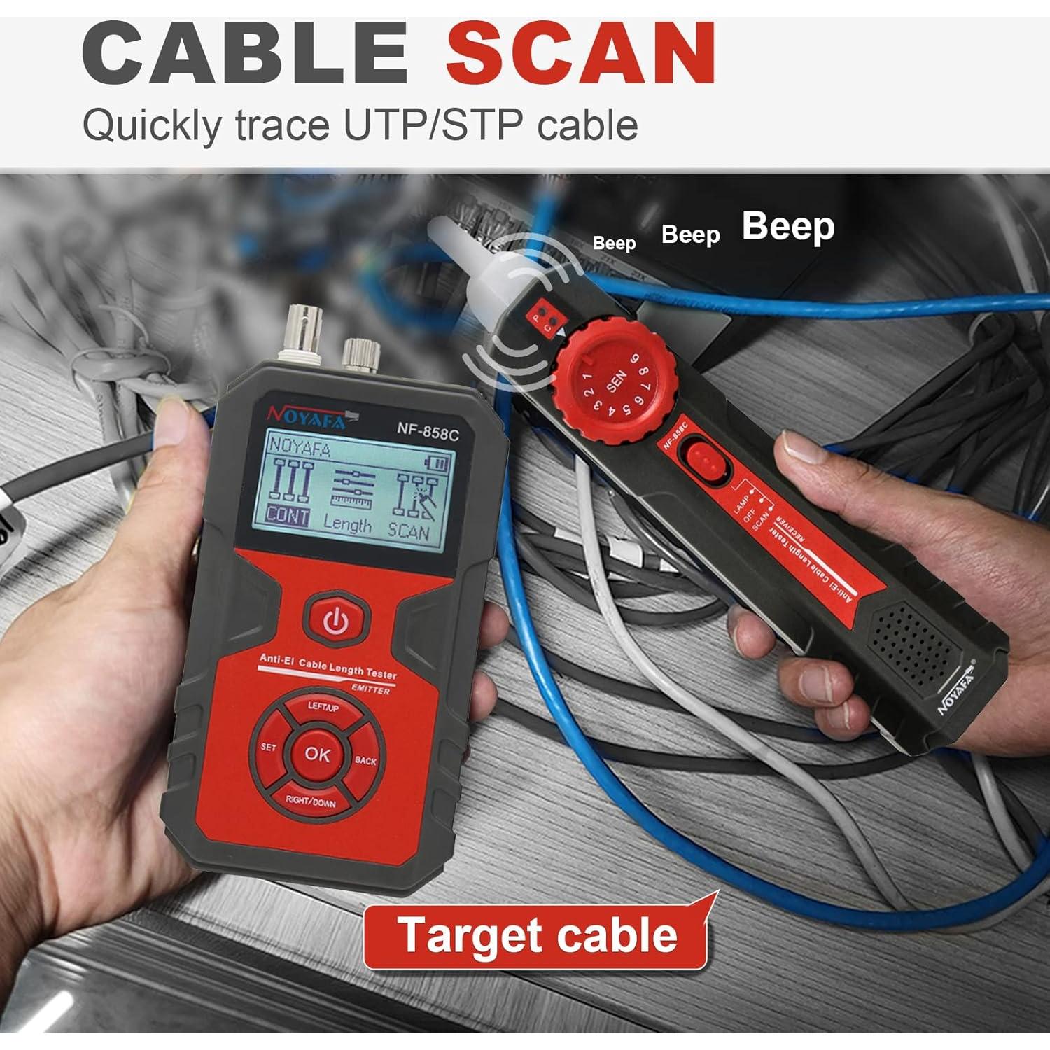 Probador de Cable de Red NOYAFA NF-858C con Localizador de Fallos