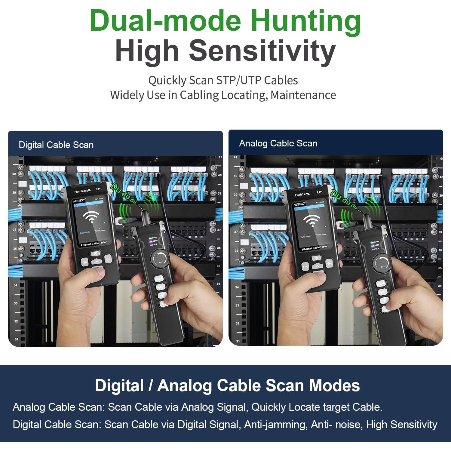 Probador de Cable de Red NOYAFA NF-8506 con Escaneo IP y PoE