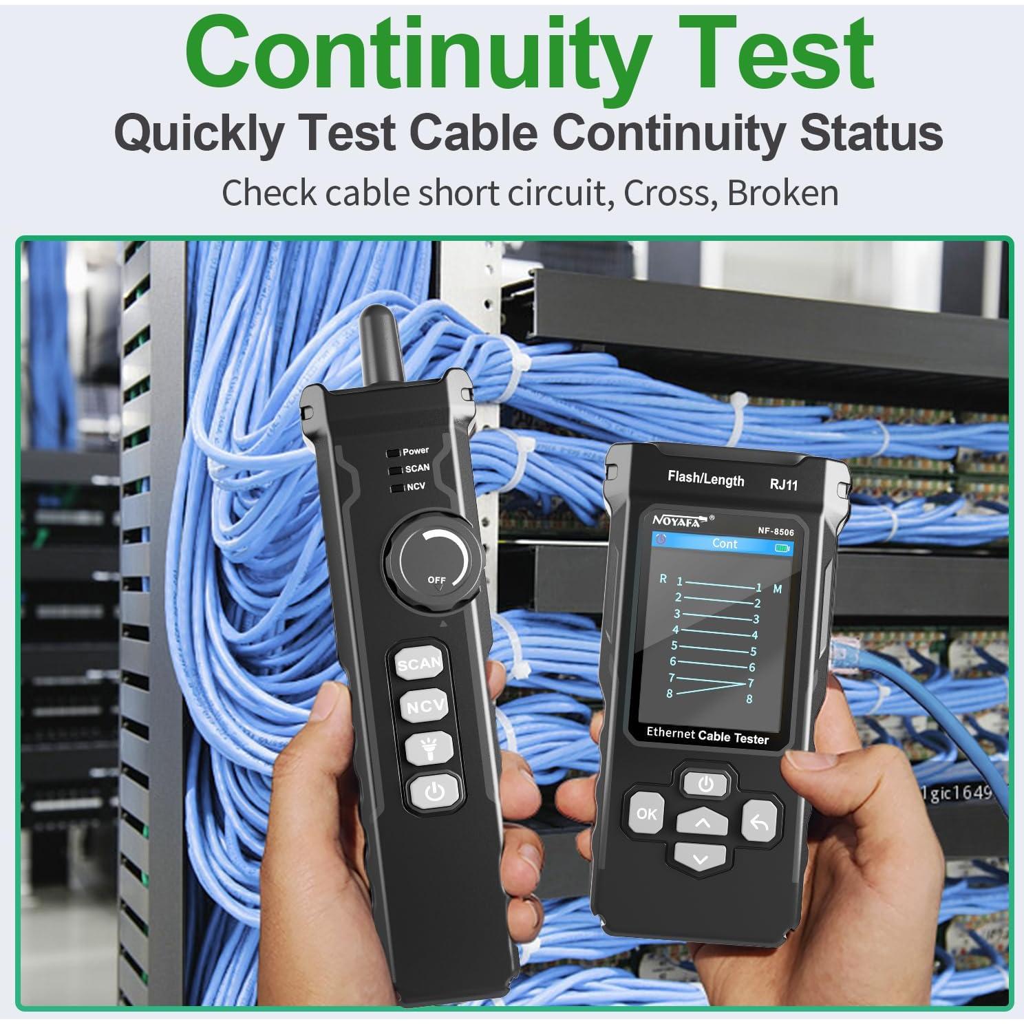 Probador de Cable de Red NOYAFA NF-8506 con Escaneo IP y PoE