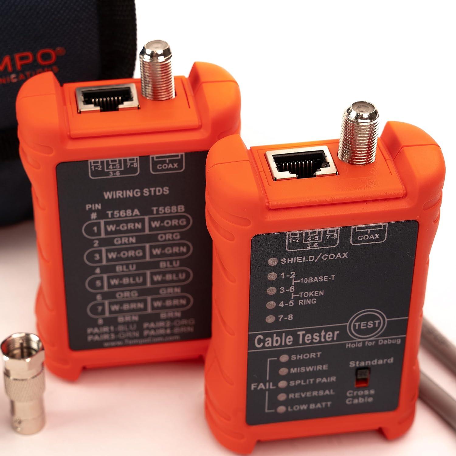 Probador de Cable de Red Tempo PA1594 - Continuidad RJ45 y Coaxial