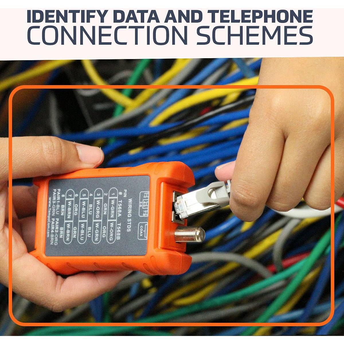 Probador de Cable de Red Tempo PA1594 - Continuidad RJ45 y Coaxial