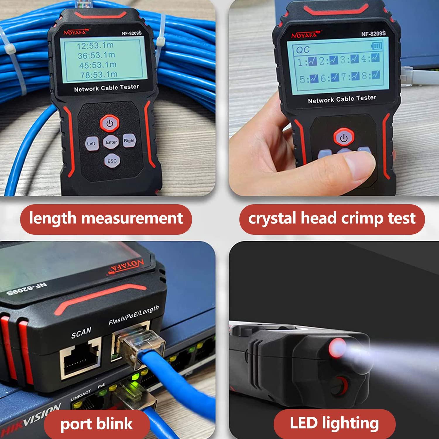 Probador de Cable de Red NOYAFA NF-8209S con Modo Anti-Interferencia