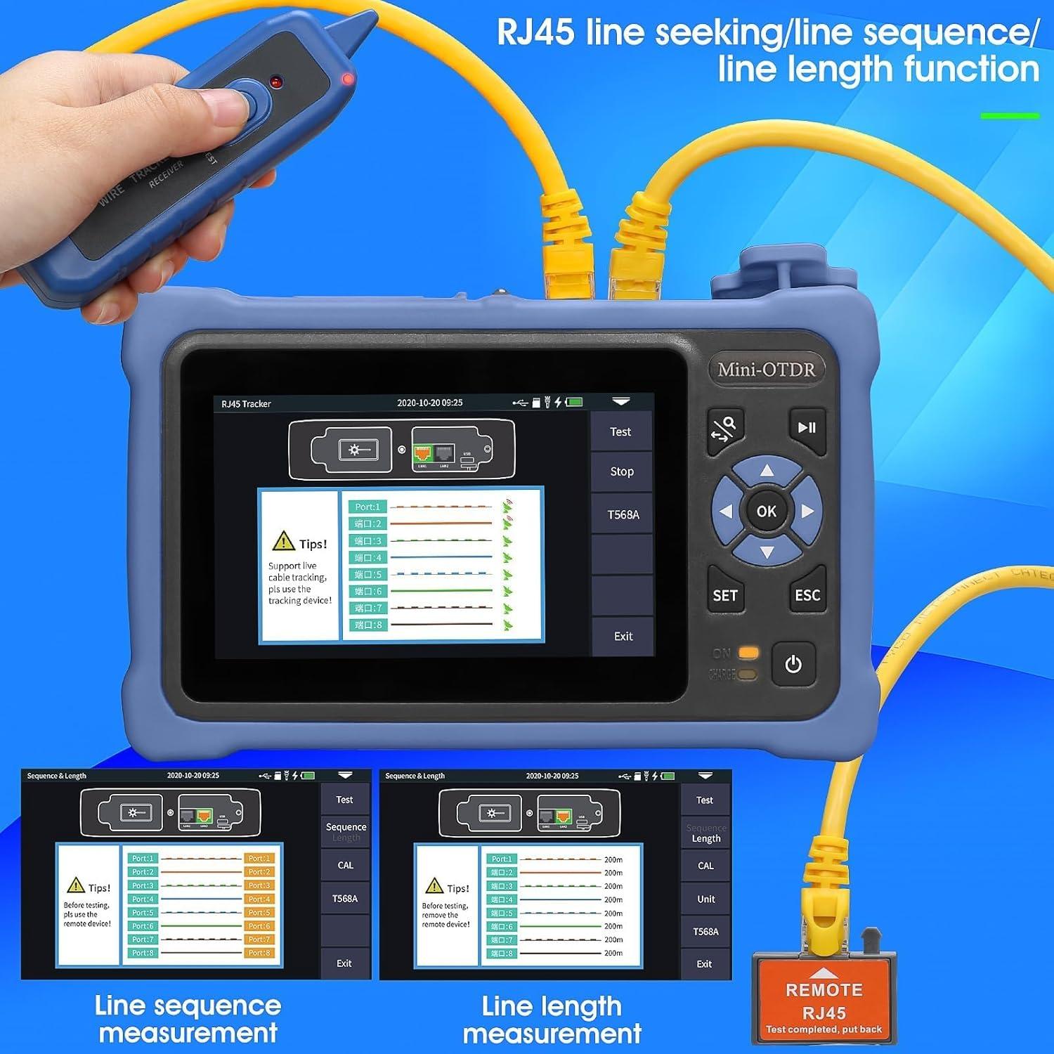 Probador OTDR A-800A Sumchan 12 en 1 Pantalla Táctil 100km