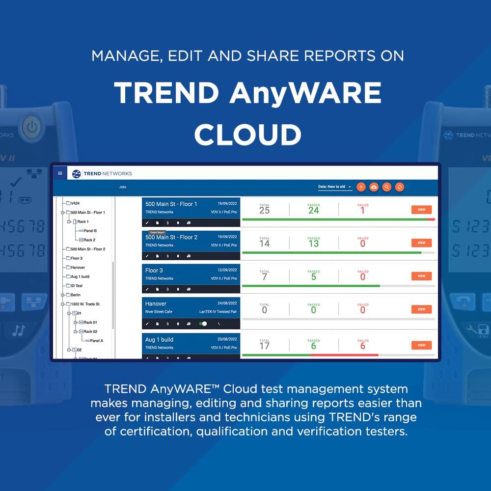 Verificador de Cables TREND Networks VDV II Básico - 13x6x34cm