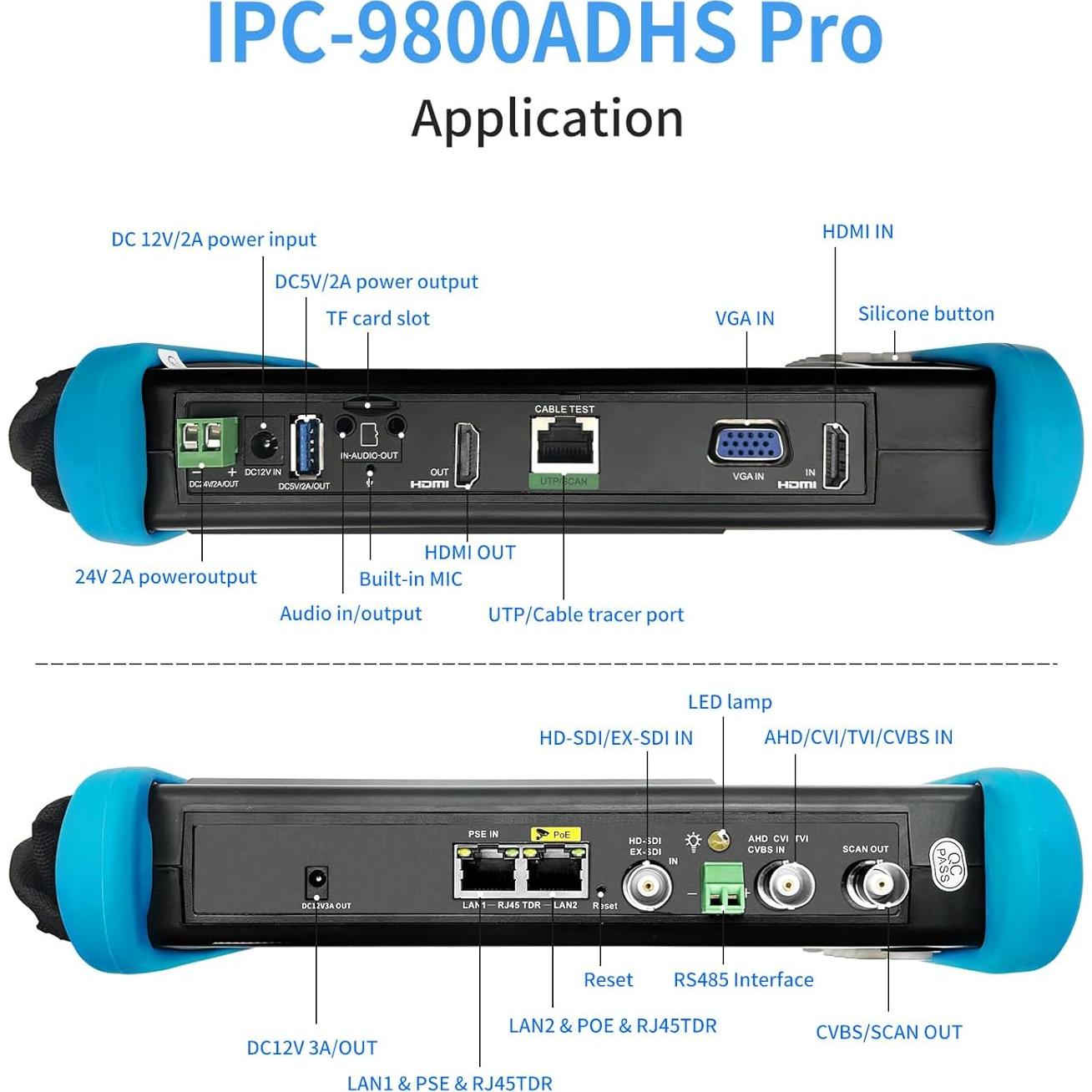 Probador de Cámara CCTV Rsrteng IPC-9800ADHS Pro 8K 32MP