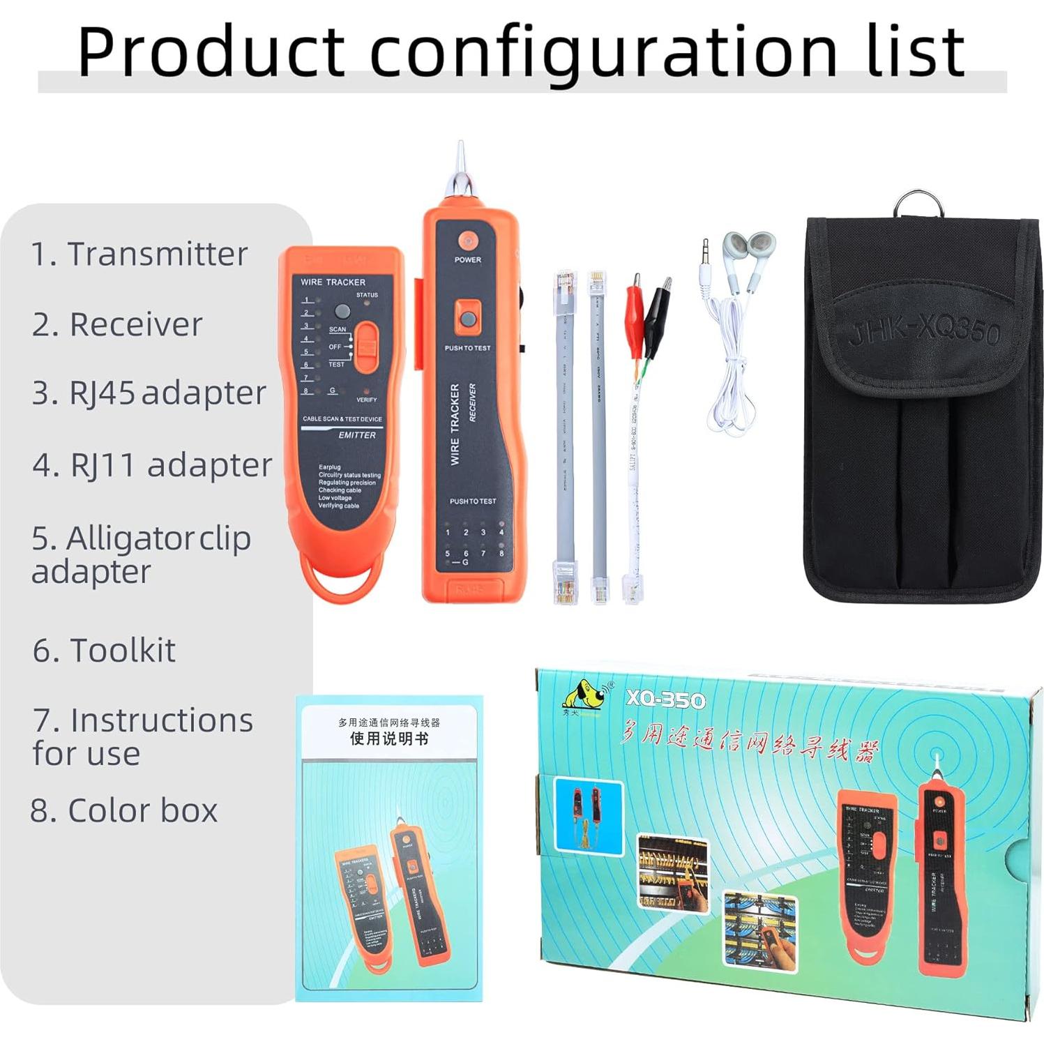 Probador de Cable de Red Cruiser XQ-350 RJ45 RJ11 9V