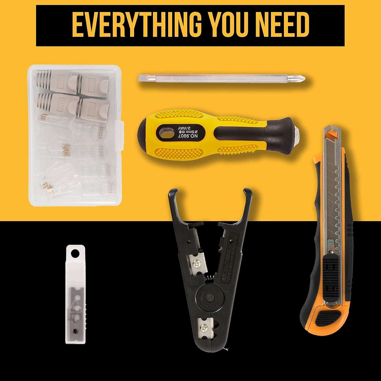 Kit de Herramientas de Red InstallerParts 15 en 1 - Crimpadora, Probador, Cortadora