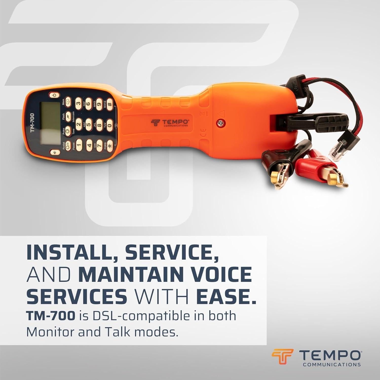 Conjunto de Prueba de Teléfono Tempo TM-700 con Pantalla LCD