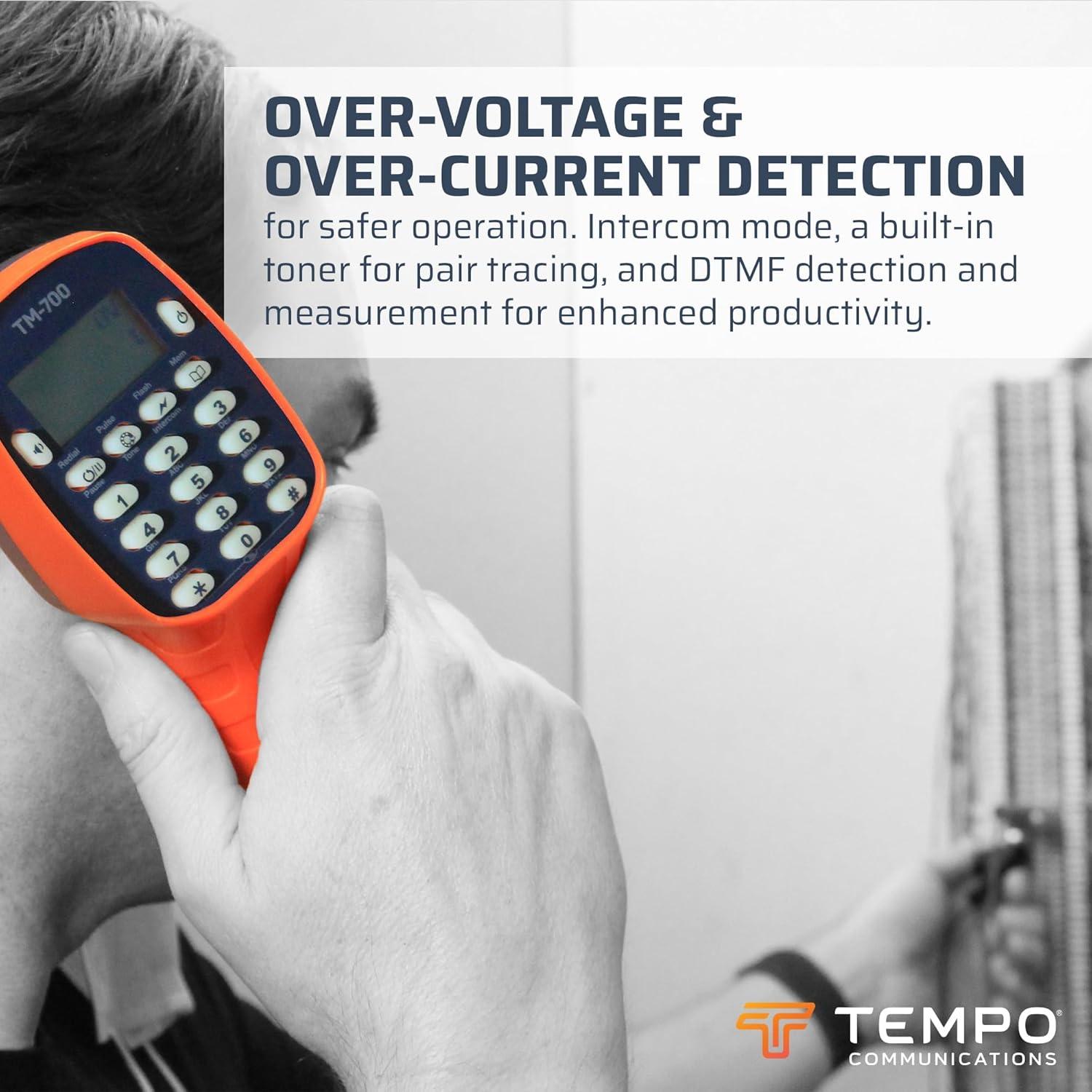 Conjunto de Prueba de Teléfono Tempo TM-700 con Pantalla LCD